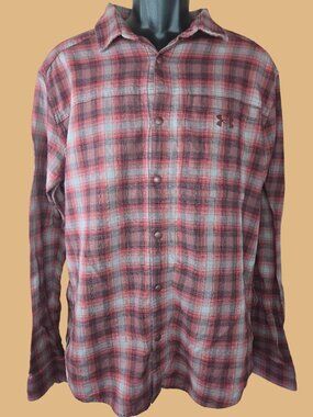 Under Armour Mens Maroon Plaid Casual Shirt XL